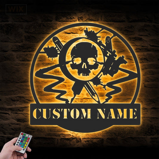 Tattoo Shop LED Metal Sign - Wix Decor