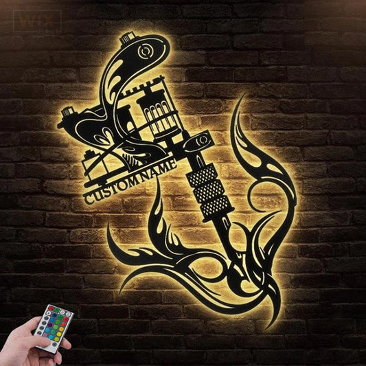 Tattoo Shop LED Metal Sign - Wix Decor