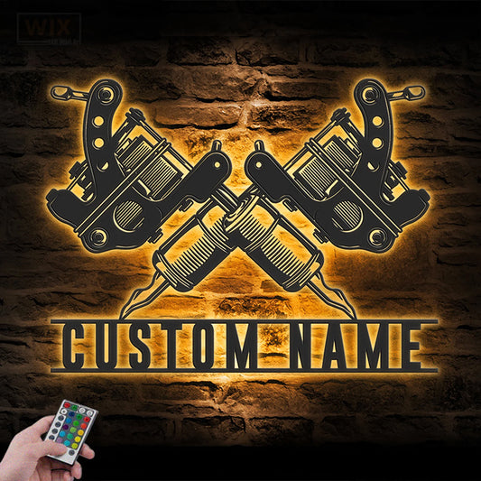 Tattoo Shop LED Metal Sign - Wix Decor
