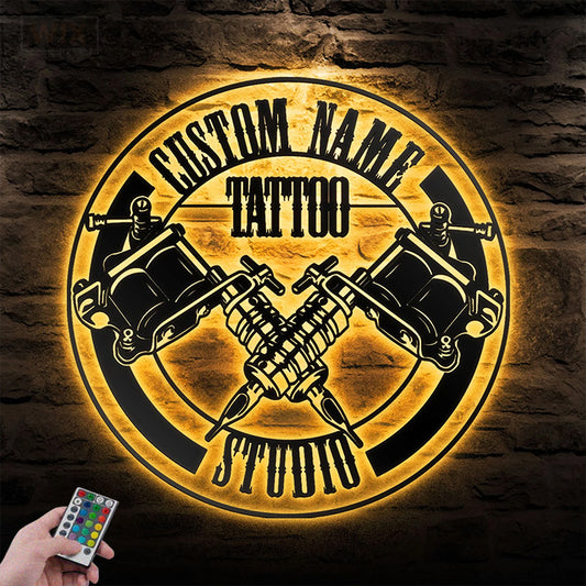 Tattoo Shop LED Metal Sign - Wix Decor