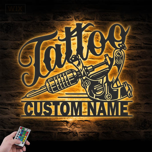 Tattoo Shop LED Metal Sign - Wix Decor