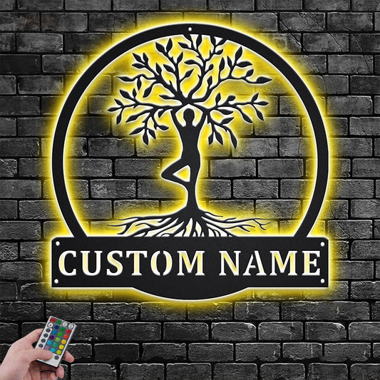Yoga LED Metal Sign
