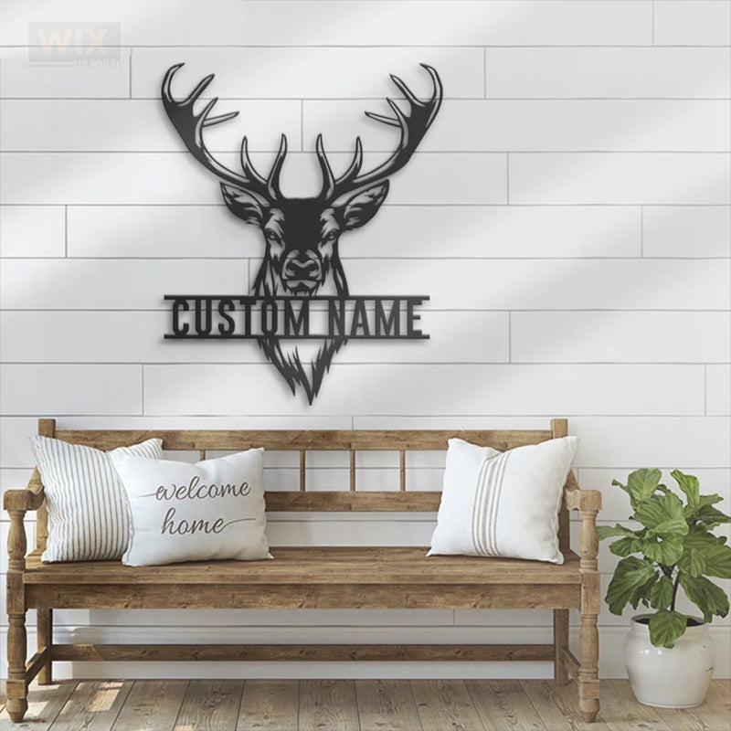 Deer Or Moose Hunting LED Metal Sign - Wix Decor