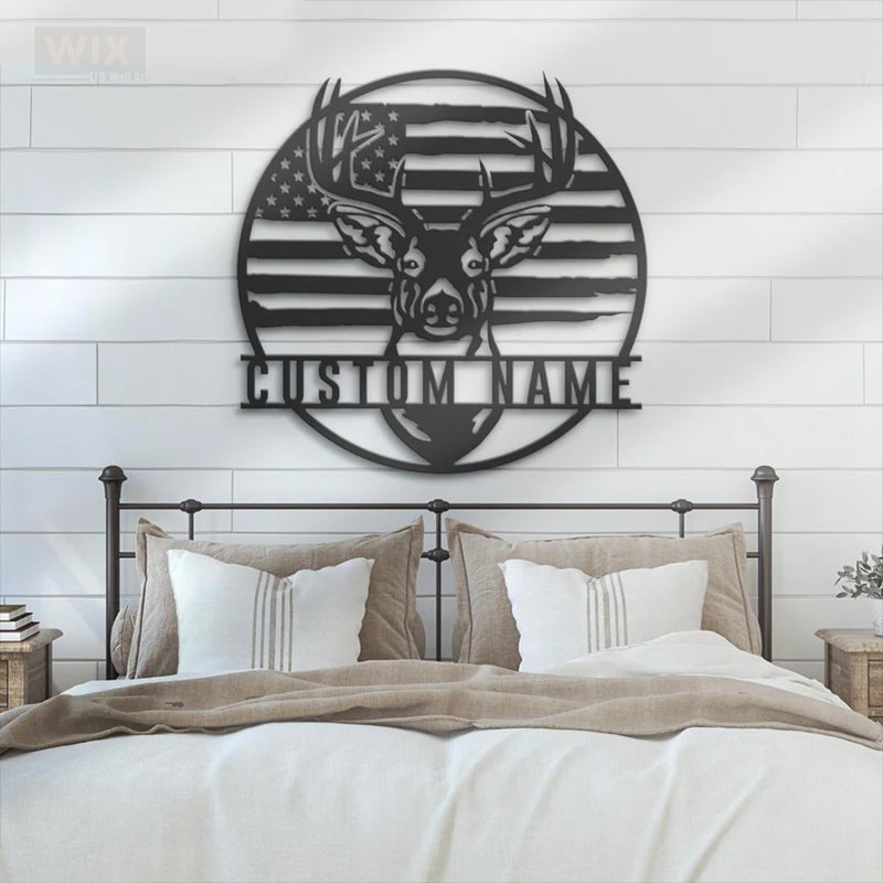 Deer Or Moose Hunting LED Metal Sign - Wix Decor