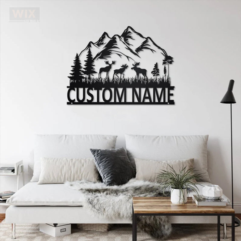 Deer Or Moose Hunting LED Metal Sign - Wix Decor