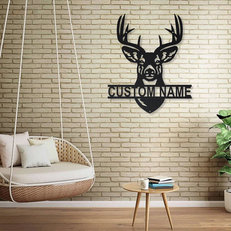 Deer Or Moose Hunting LED Metal Sign - Wix Decor
