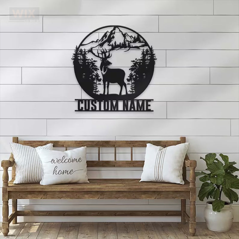 Deer Or Moose Hunting LED Metal Sign - Wix Decor