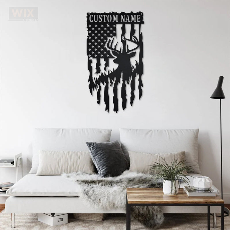 Deer Or Moose Hunting LED Metal Sign - Wix Decor