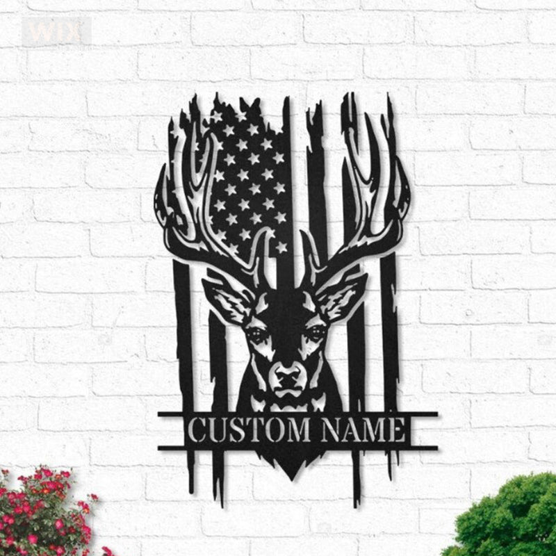 Deer Or Moose Hunting LED Metal Sign - Wix Decor