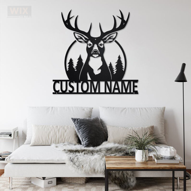 Deer Or Moose Hunting LED Metal Sign - Wix Decor
