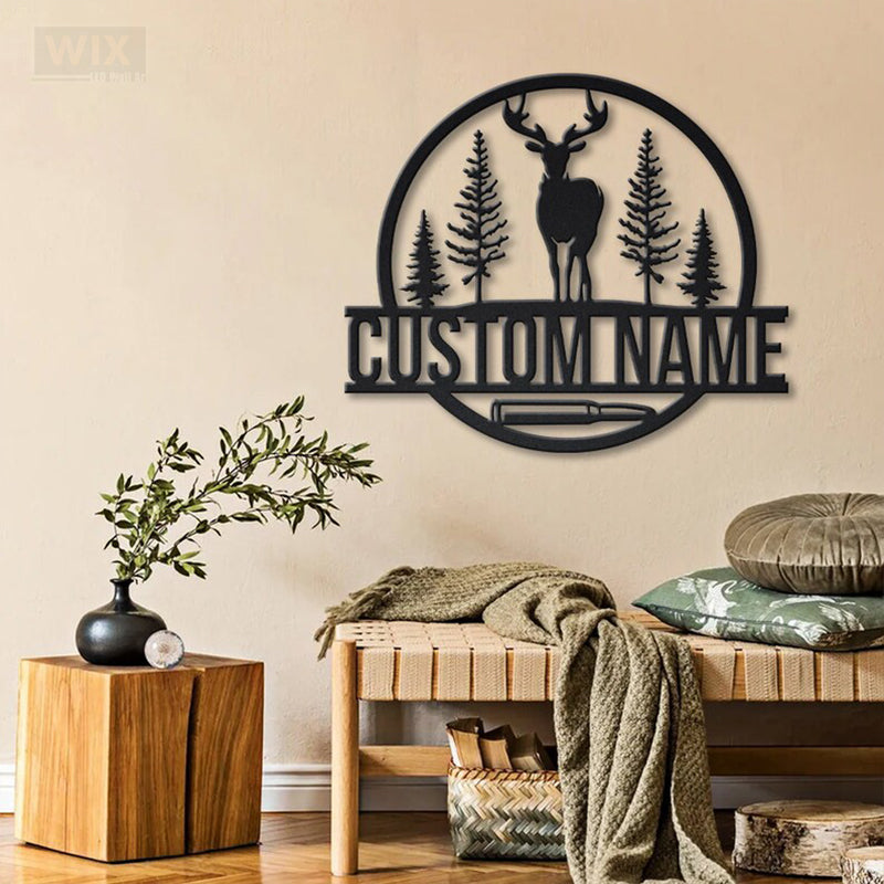 Deer Or Moose Hunting LED Metal Sign - Wix Decor