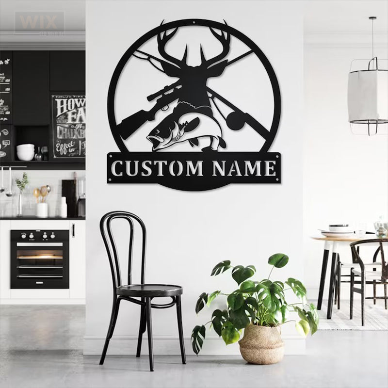 Deer Or Moose Hunting LED Metal Sign - Wix Decor
