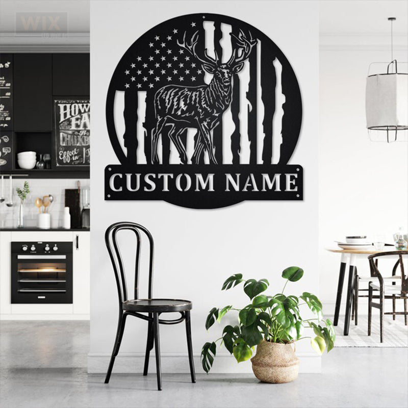 Deer Or Moose Hunting LED Metal Sign - Wix Decor
