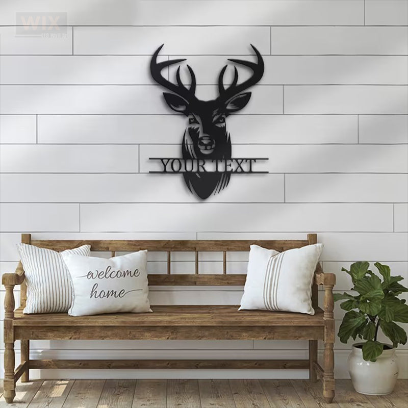 Deer Or Moose Hunting LED Metal Sign - Wix Decor