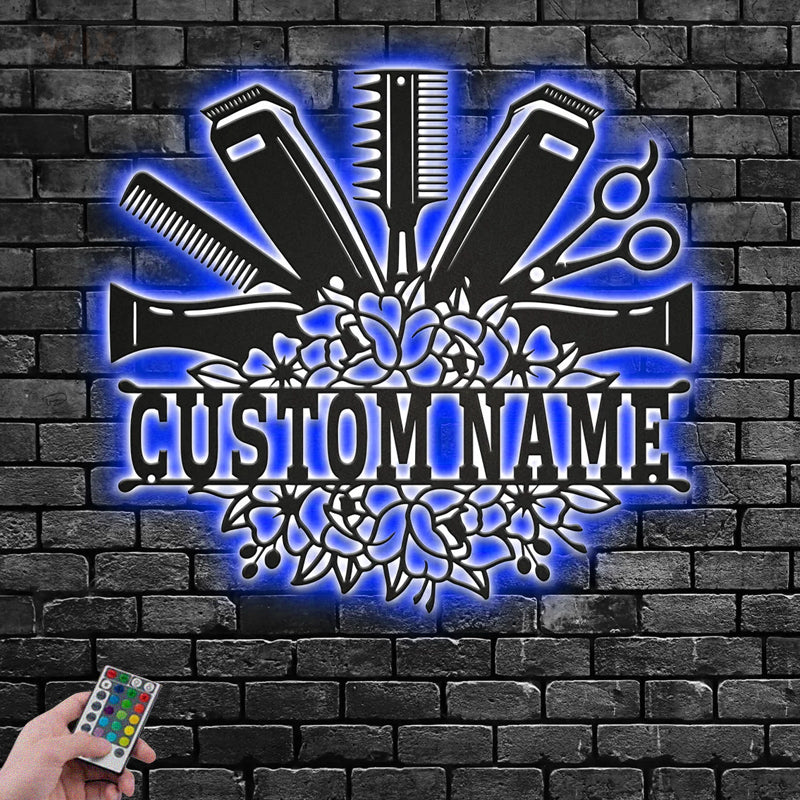 Barber & Salon Led Metal Sign - Wix Decor