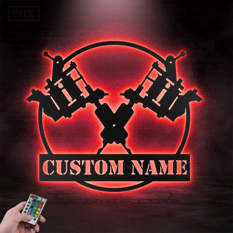 Tattoo Shop LED Metal Sign - Wix Decor