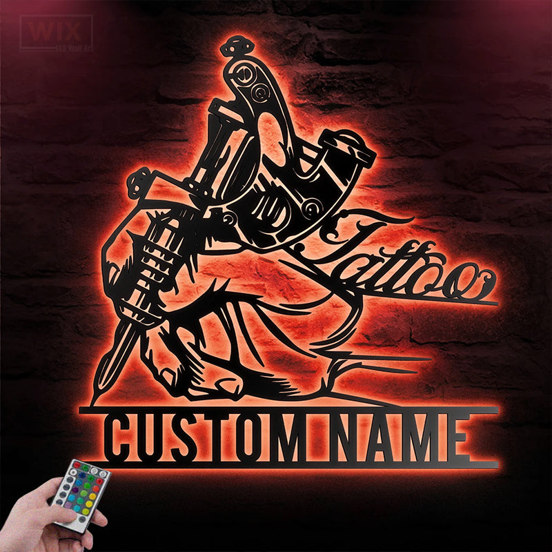 Tattoo Shop LED Metal Sign - Wix Decor