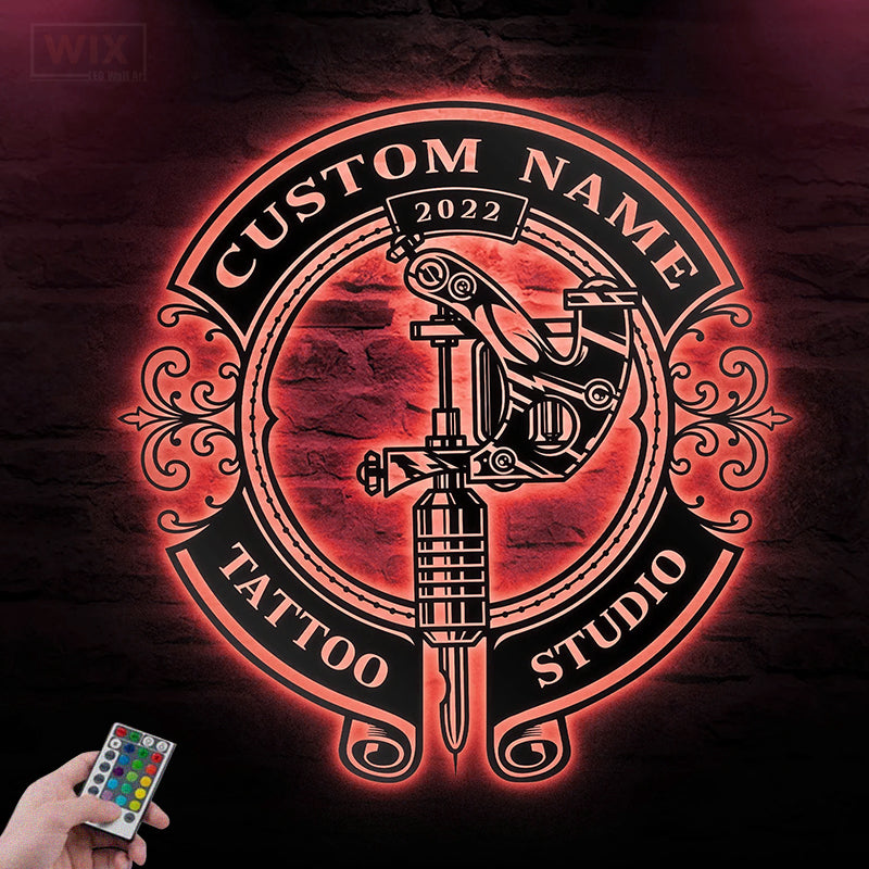 Tattoo Shop LED Metal Sign - Wix Decor