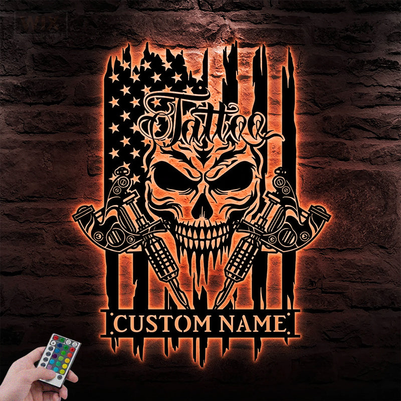 Tattoo Shop LED Metal Sign - Wix Decor