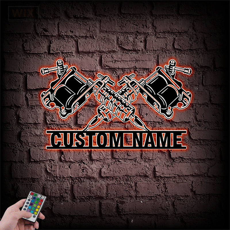 Tattoo Shop LED Metal Sign - Wix Decor