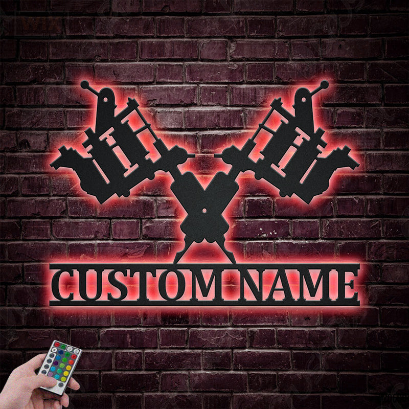 Tattoo Shop LED Metal Sign - Wix Decor