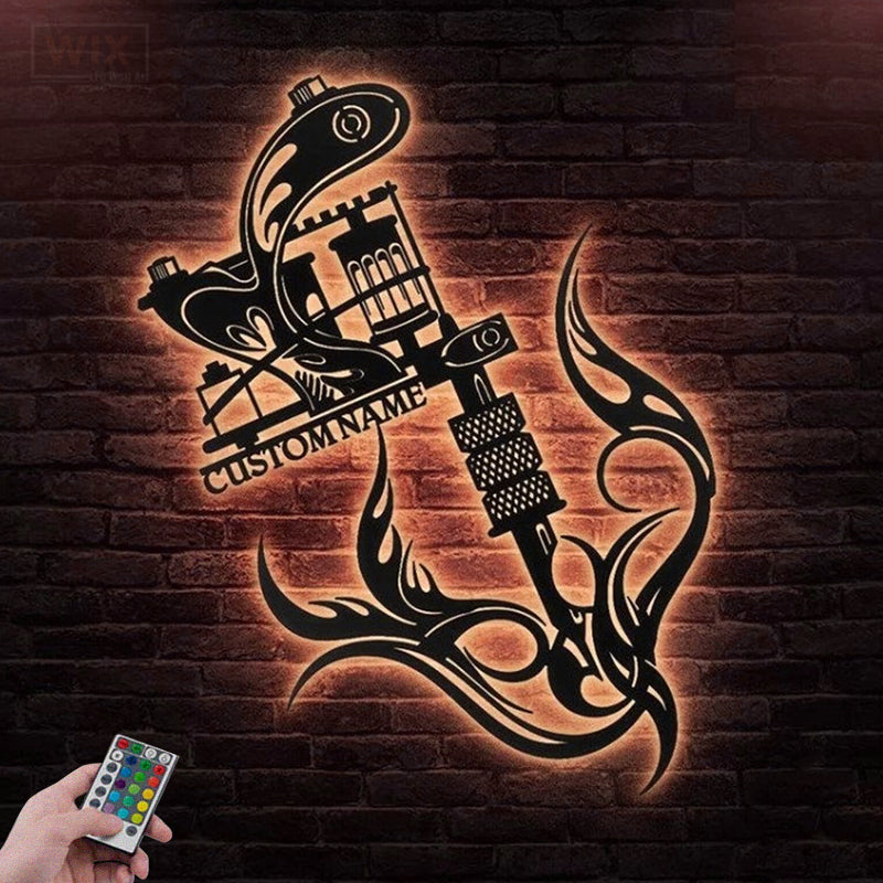 Tattoo Shop LED Metal Sign - Wix Decor