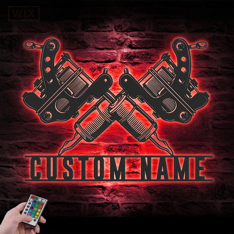 Tattoo Shop LED Metal Sign - Wix Decor