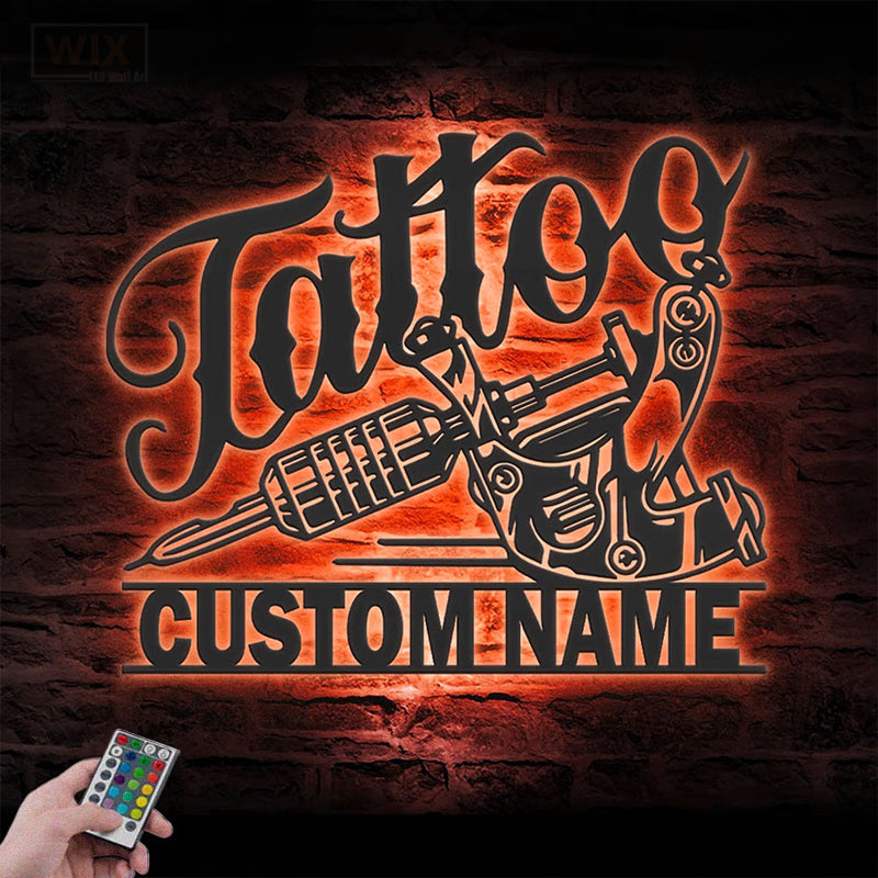 Tattoo Shop LED Metal Sign - Wix Decor