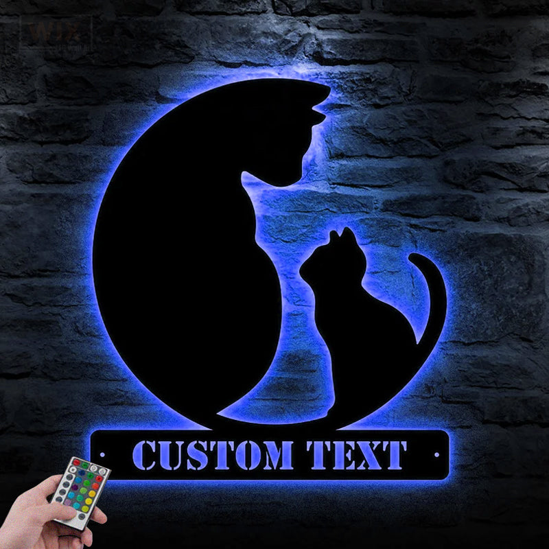 Cat Led Metal Sign - Wix Decor