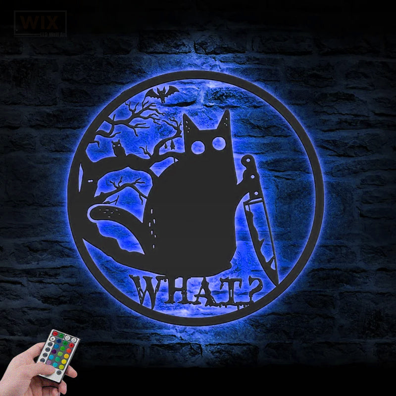 Cat Led Metal Sign - Wix Decor