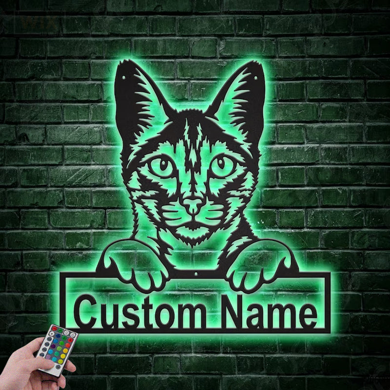 Cat Led Metal Sign - Wix Decor