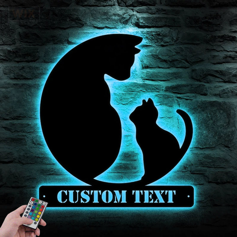 Cat Led Metal Sign - Wix Decor