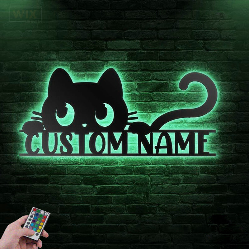 Cat Led Metal Sign - Wix Decor