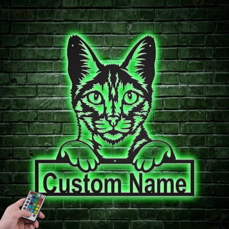 Cat Led Metal Sign - Wix Decor