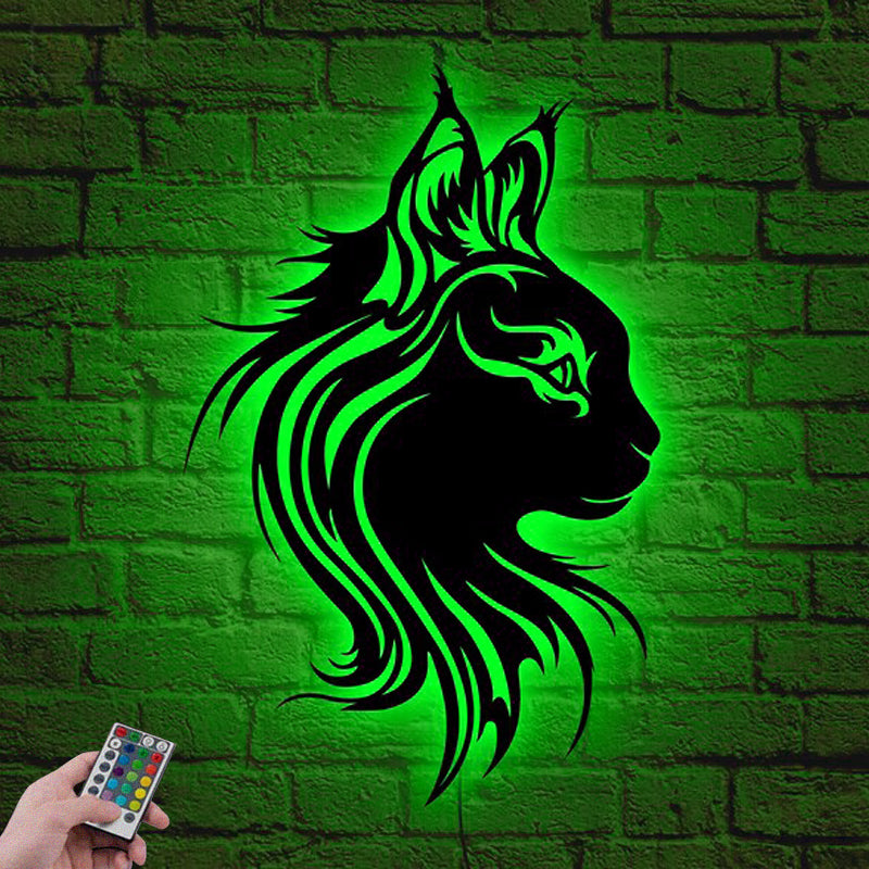 Cat Led Metal Sign - Wix Decor
