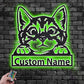Cat Led Metal Sign - Wix Decor