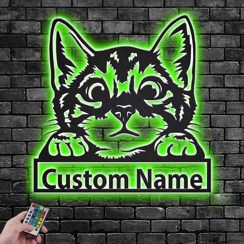 Cat Led Metal Sign - Wix Decor