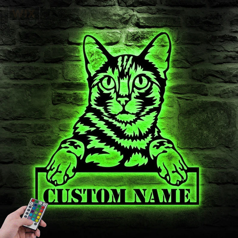 Cat Led Metal Sign - Wix Decor