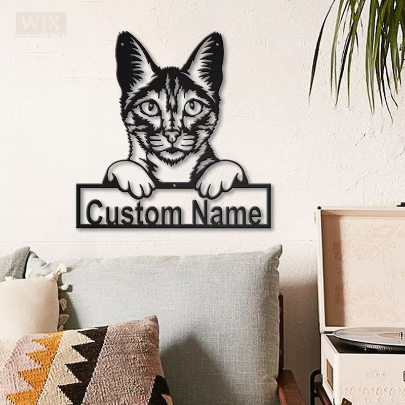 Cat Led Metal Sign - Wix Decor