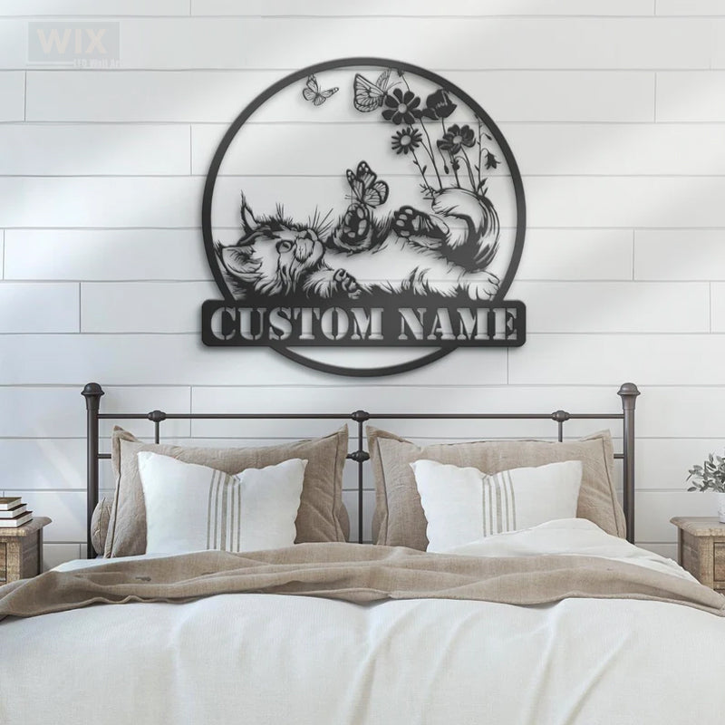 Cat Led Metal Sign - Wix Decor