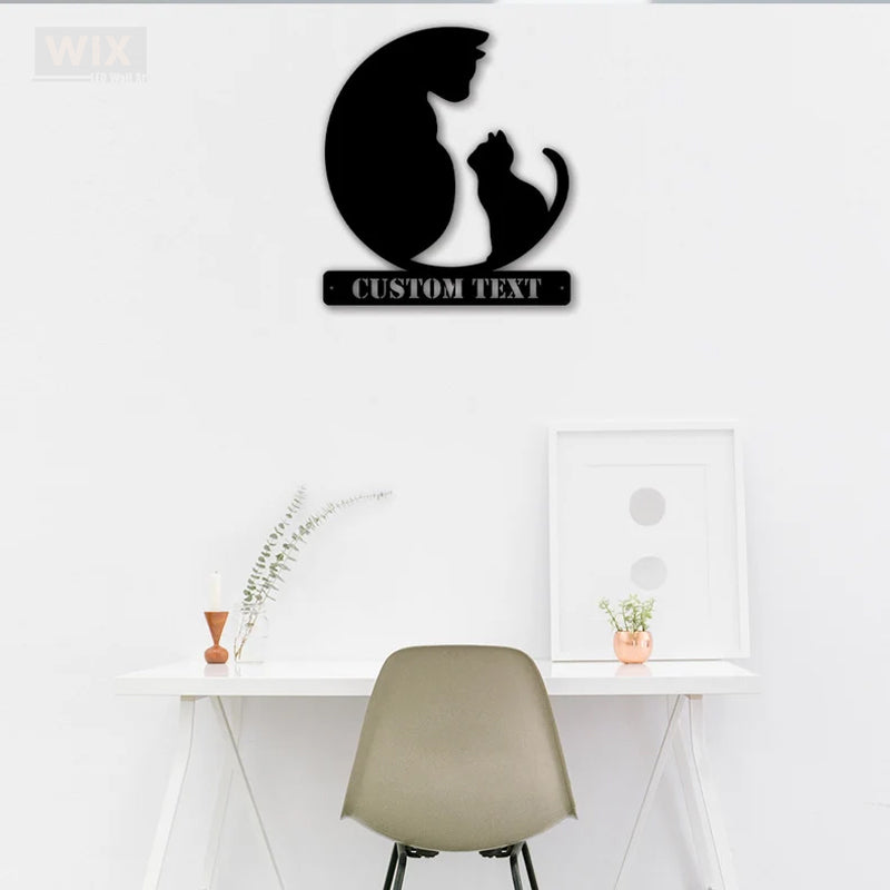 Cat Led Metal Sign - Wix Decor