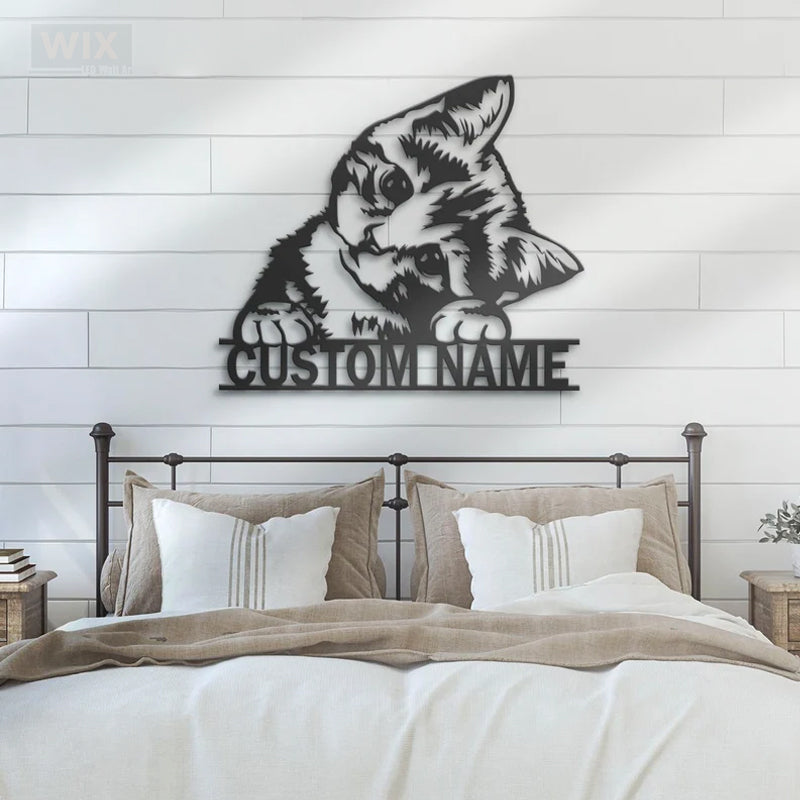 Cat Led Metal Sign - Wix Decor