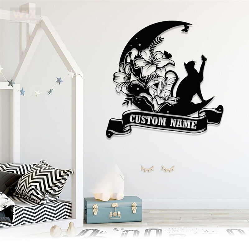 Cat Led Metal Sign - Wix Decor