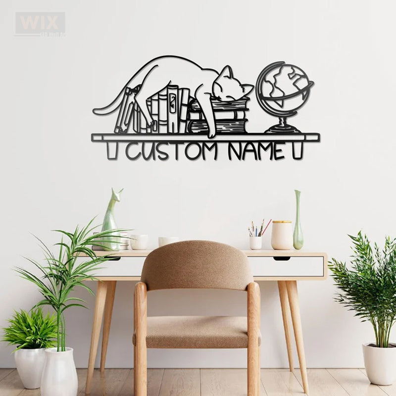Cat Led Metal Sign - Wix Decor