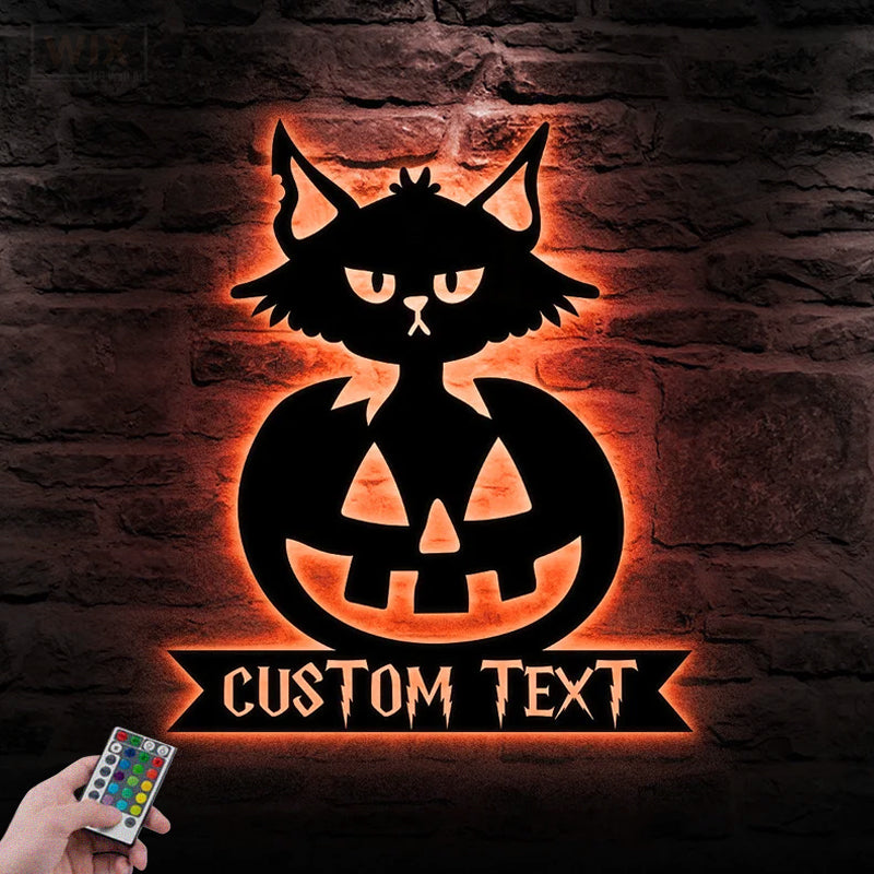 Cat Led Metal Sign - Wix Decor