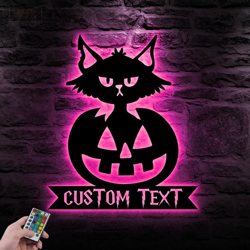 Cat Led Metal Sign - Wix Decor