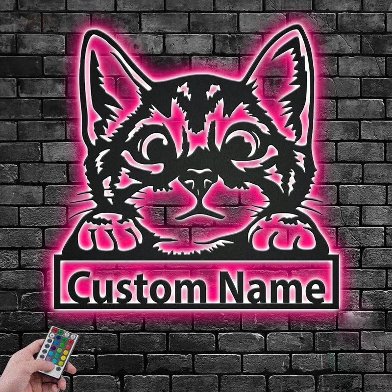 Cat Led Metal Sign - Wix Decor