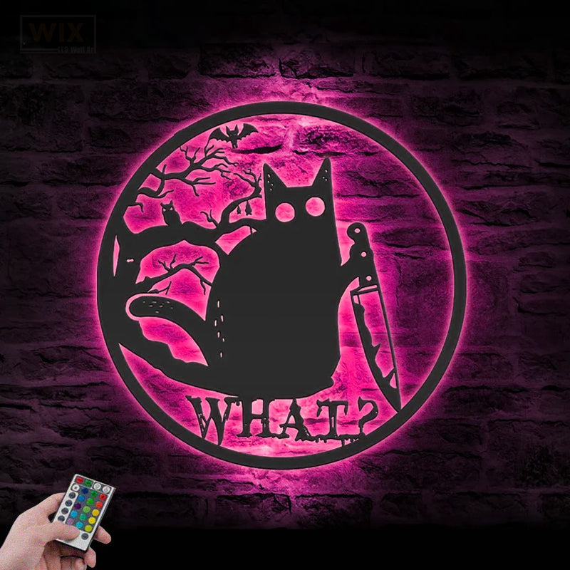 Cat Led Metal Sign - Wix Decor
