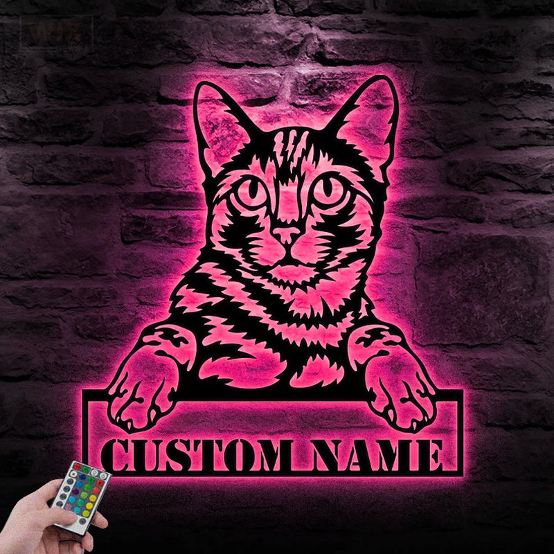 Cat Led Metal Sign - Wix Decor