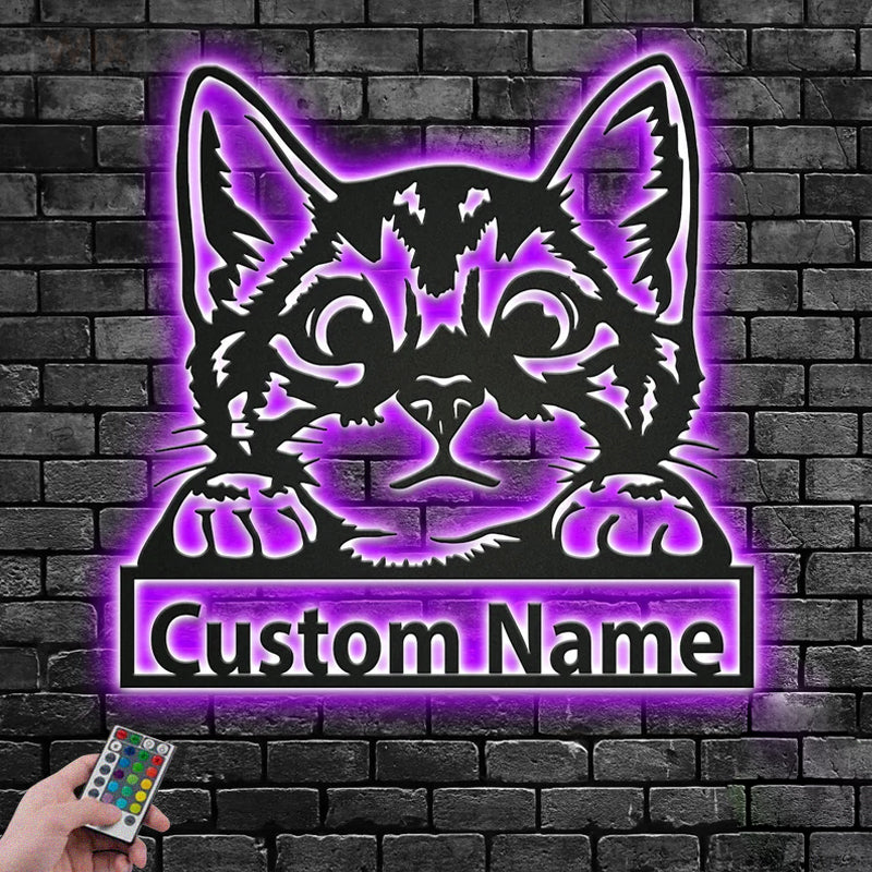 Cat Led Metal Sign - Wix Decor